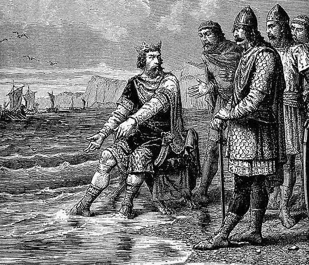 Canute on the beach, engaging in the Saxon world's most poorly communicated PR exercise