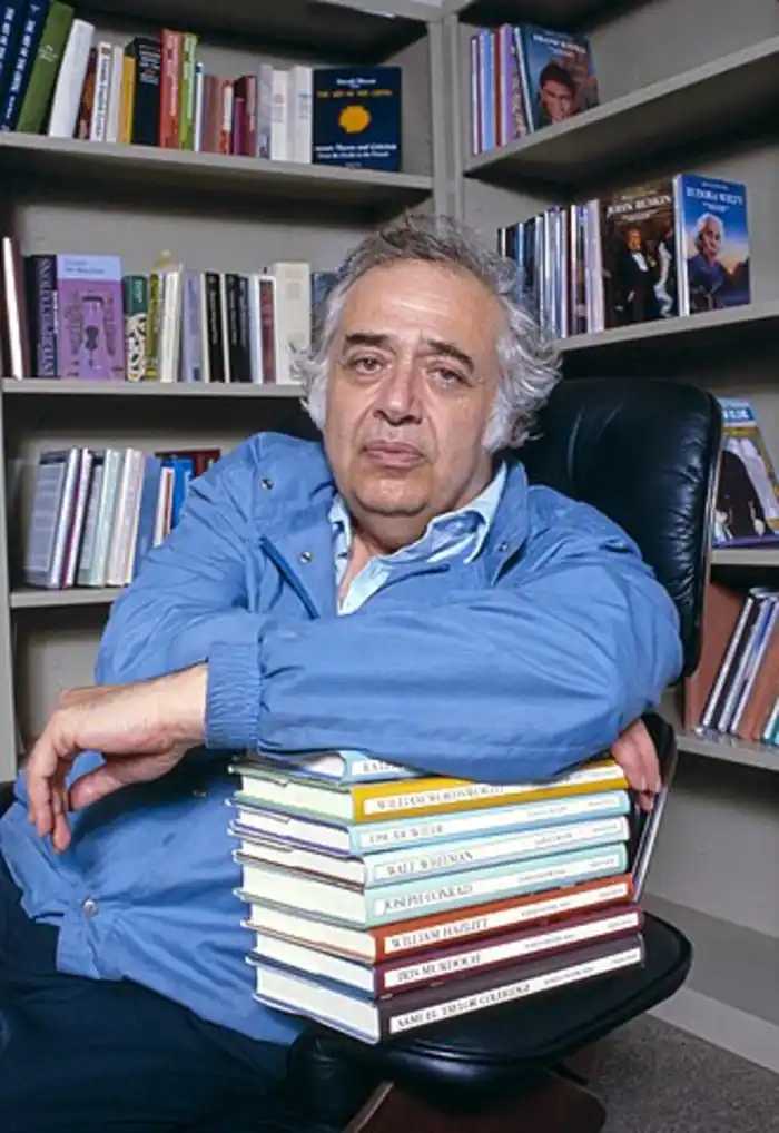 Harold Bloom in his study, aside