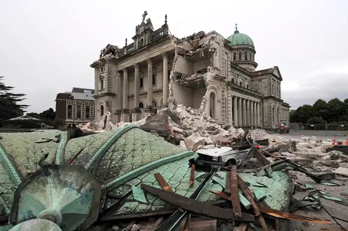 Christchurch Cathedral, after the 2020 earthquake